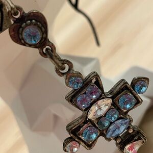 Vintage Silver and Blue Crystal Pendant